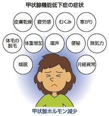 甲状腺機能低下症の諸症状